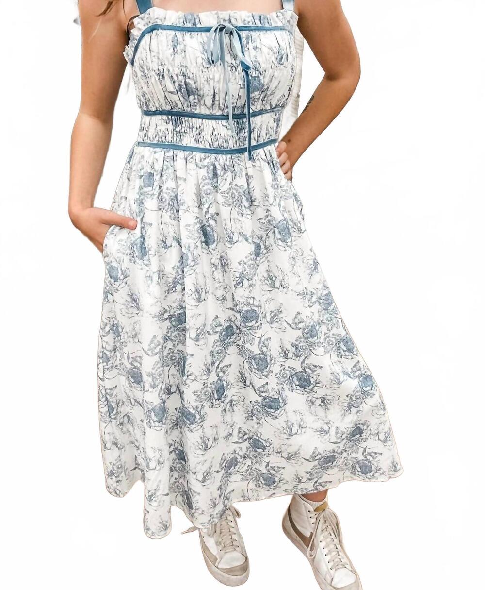NEW WISHLIST floral corset midi dress in blue